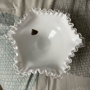 White vintage milk glass